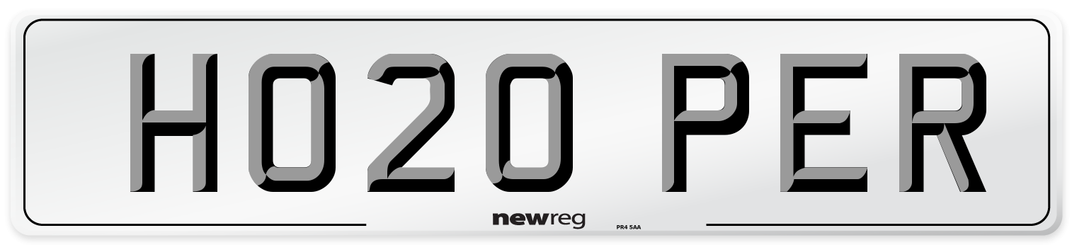 HO20 PER Number Plate from New Reg